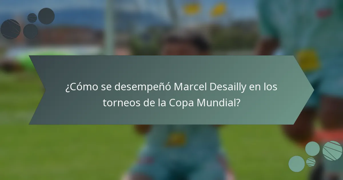 ¿Cómo se desempeñó Marcel Desailly en los torneos de la Copa Mundial?