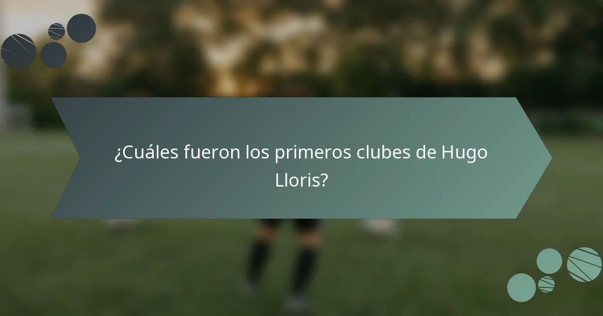 ¿Cuáles fueron los primeros clubes de Hugo Lloris?