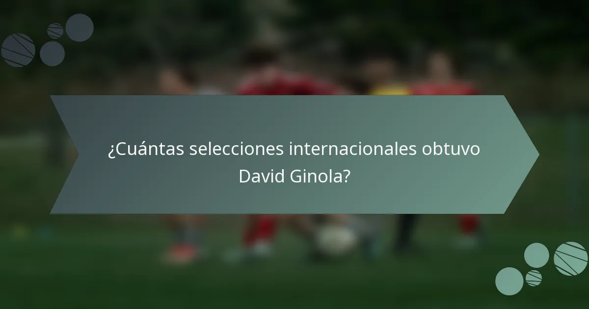 ¿Cuántas selecciones internacionales obtuvo David Ginola?